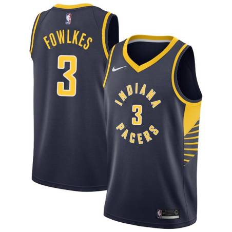 Navy Tremaine Fowlkes Pacers #3 Twill Basketball Jersey FREE SHIPPING