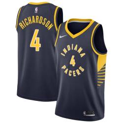 Navy Clint Richardson Pacers #4 Twill Basketball Jersey FREE SHIPPING