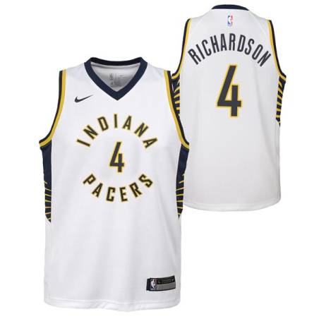 White Clint Richardson Pacers #4 Twill Basketball Jersey FREE SHIPPING