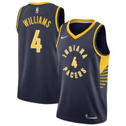 Navy Micheal Williams Pacers #4 Twill Basketball Jersey FREE SHIPPING