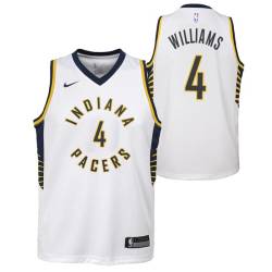 White Micheal Williams Pacers #4 Twill Basketball Jersey FREE SHIPPING