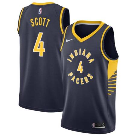 Navy Byron Scott Pacers #4 Twill Basketball Jersey FREE SHIPPING