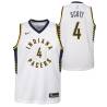 White Byron Scott Pacers #4 Twill Basketball Jersey FREE SHIPPING