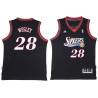 Black Throwback Walt Wesley Twill Basketball Jersey -76ers #28 Wesley Twill Jerseys, FREE SHIPPING