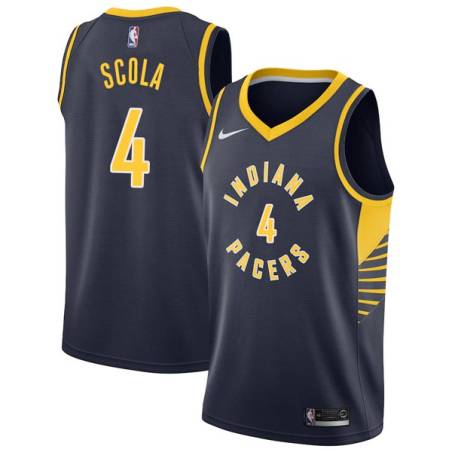 Navy Luis Scola Pacers #4 Twill Basketball Jersey FREE SHIPPING