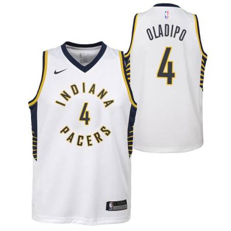 White Victor Oladipo Pacers #4 Twill Basketball Jersey FREE SHIPPING