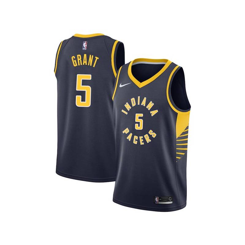 Navy Travis Grant Pacers #5 Twill Basketball Jersey FREE SHIPPING