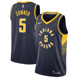 Navy Edmond Sumner Pacers #5 Twill Basketball Jersey FREE SHIPPING