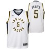 White Edmond Sumner Pacers #5 Twill Basketball Jersey FREE SHIPPING