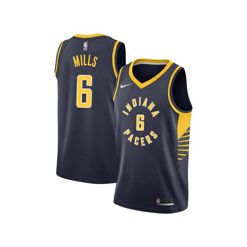 Navy Terry Mills Pacers #6 Twill Basketball Jersey FREE SHIPPING