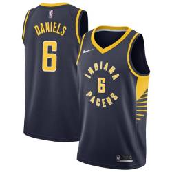 Navy Marquis Daniels Pacers #6 Twill Basketball Jersey FREE SHIPPING