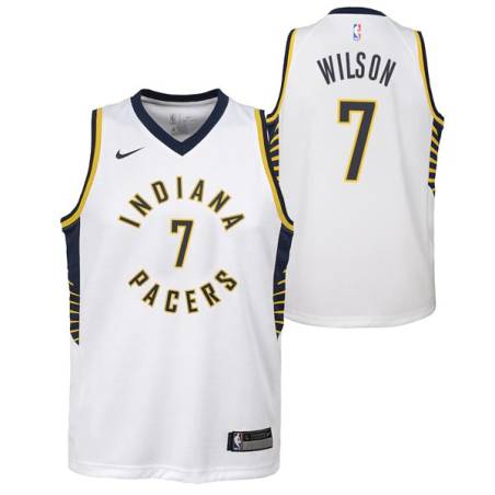 White Bobby Wilson Pacers #7 Twill Basketball Jersey FREE SHIPPING