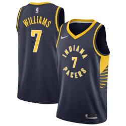 Navy Reggie Williams Pacers #7 Twill Basketball Jersey FREE SHIPPING