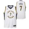 White Jermaine O'Neal Pacers #7 Twill Basketball Jersey FREE SHIPPING