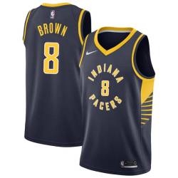 Navy Tony Brown Pacers #8 Twill Basketball Jersey FREE SHIPPING