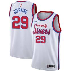 White Classic Connie Dierking Twill Basketball Jersey -76ers #29 Dierking Twill Jerseys, FREE SHIPPING