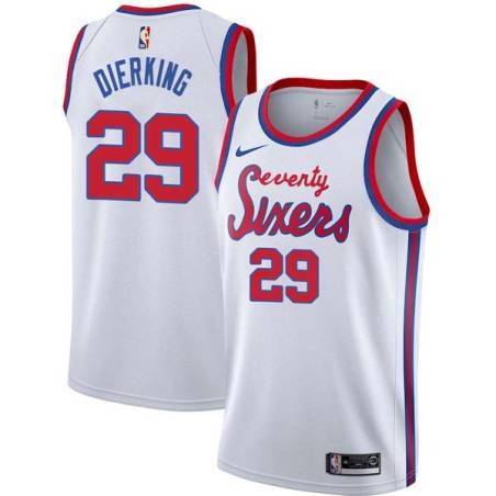 White Classic Connie Dierking Twill Basketball Jersey -76ers #29 Dierking Twill Jerseys, FREE SHIPPING