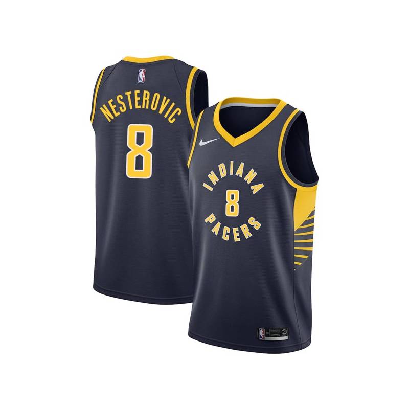 Navy Rasho Nesterovic Pacers #8 Twill Basketball Jersey FREE SHIPPING