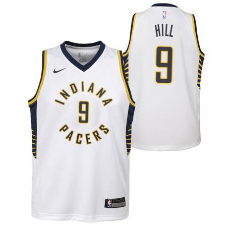 White Solomon Hill Pacers #9 Twill Basketball Jersey FREE SHIPPING