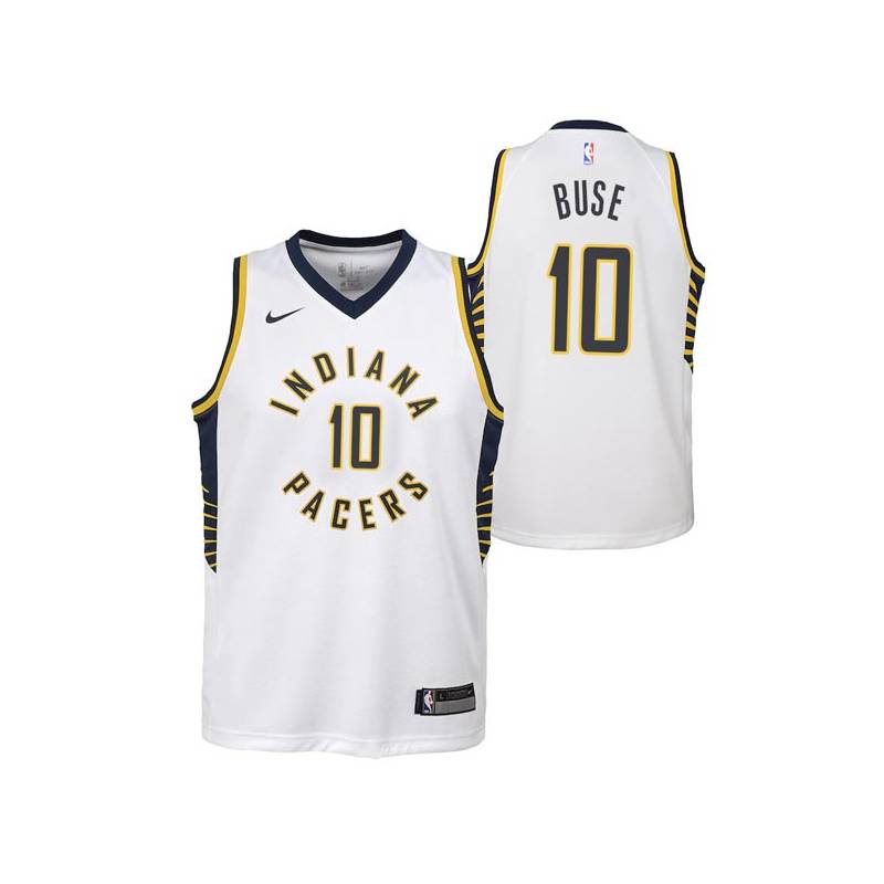 White Don Buse Pacers #10 Twill Basketball Jersey FREE SHIPPING