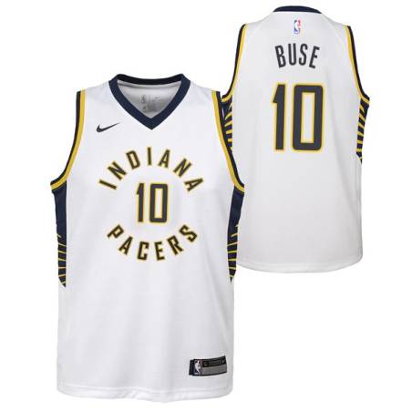 White Don Buse Pacers #10 Twill Basketball Jersey FREE SHIPPING