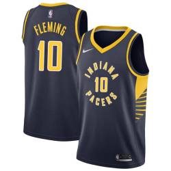 Navy Vern Fleming Pacers #10 Twill Basketball Jersey FREE SHIPPING