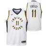 White Jamaal Tinsley Pacers #11 Twill Basketball Jersey FREE SHIPPING