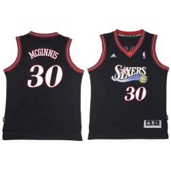 Black Throwback George McGinnis Twill Basketball Jersey -76ers #30 McGinnis Twill Jerseys, FREE SHIPPING