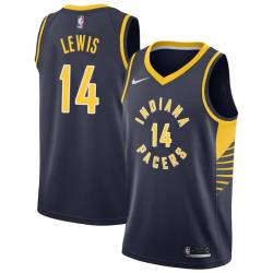 Navy Freddie Lewis Pacers #14 Twill Basketball Jersey FREE SHIPPING