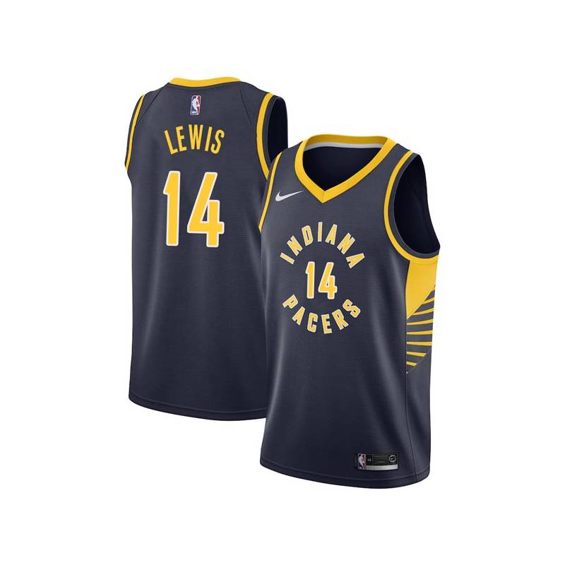 Navy Freddie Lewis Pacers #14 Twill Basketball Jersey FREE SHIPPING