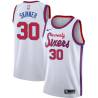 White Classic Al Skinner Twill Basketball Jersey -76ers #30 Skinner Twill Jerseys, FREE SHIPPING