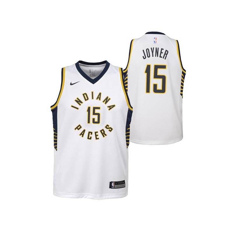 White Butch Joyner Pacers #15 Twill Basketball Jersey FREE SHIPPING