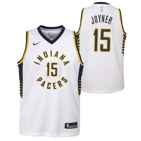 White Butch Joyner Pacers #15 Twill Basketball Jersey FREE SHIPPING