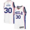 White Vincent Askew Twill Basketball Jersey -76ers #30 Askew Twill Jerseys, FREE SHIPPING