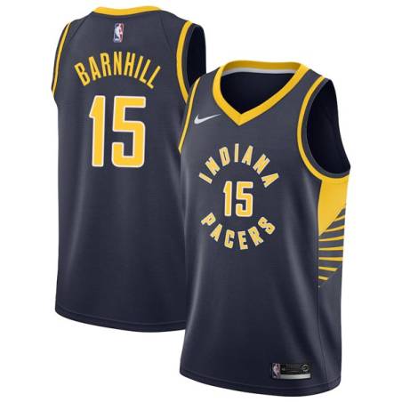 Navy John Barnhill Pacers #15 Twill Basketball Jersey FREE SHIPPING