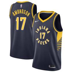 Navy Lou Amundson Pacers #17 Twill Basketball Jersey FREE SHIPPING