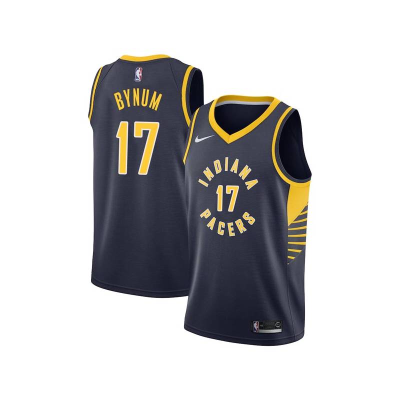 Navy Andrew Bynum Pacers #17 Twill Basketball Jersey FREE SHIPPING