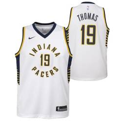 White Jim Thomas Pacers #19 Twill Basketball Jersey FREE SHIPPING