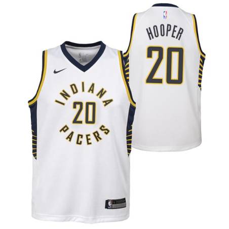 White Bobby Hooper Pacers #20 Twill Basketball Jersey FREE SHIPPING