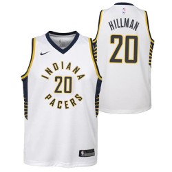 White Darnell Hillman Pacers #20 Twill Basketball Jersey FREE SHIPPING