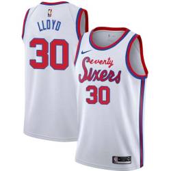 White Classic Lewis Lloyd Twill Basketball Jersey -76ers #30 Lloyd Twill Jerseys, FREE SHIPPING