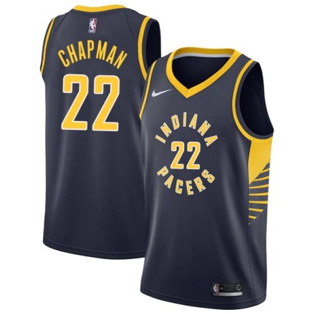 Navy Wayne Chapman Pacers #22 Twill Basketball Jersey FREE SHIPPING