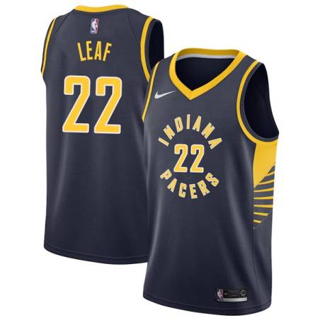 Navy T.J. Leaf Pacers #22 Twill Basketball Jersey FREE SHIPPING