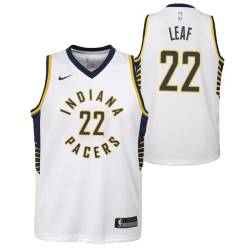 White T.J. Leaf Pacers #22 Twill Basketball Jersey FREE SHIPPING