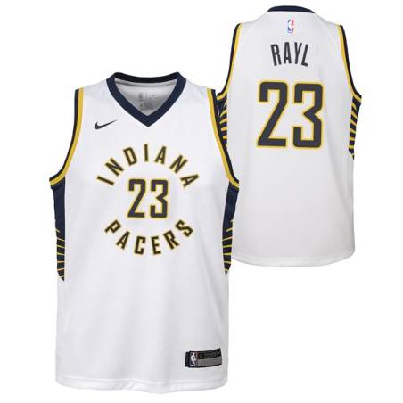 White Jimmy Rayl Pacers #23 Twill Basketball Jersey FREE SHIPPING