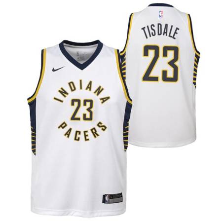 White Wayman Tisdale Pacers #23 Twill Basketball Jersey FREE SHIPPING