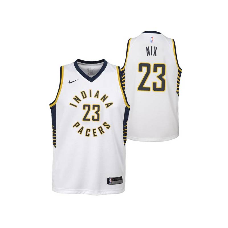 White Dyron Nix Pacers #23 Twill Basketball Jersey FREE SHIPPING