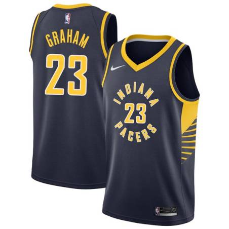 Navy Stephen Graham Pacers #23 Twill Basketball Jersey FREE SHIPPING
