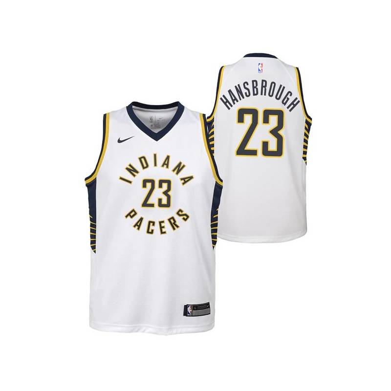 White Ben Hansbrough Pacers #23 Twill Basketball Jersey FREE SHIPPING