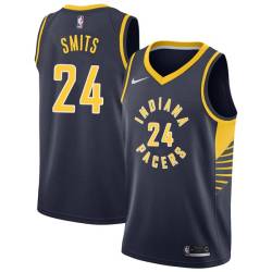 Navy Rik Smits Pacers #24 Twill Basketball Jersey FREE SHIPPING